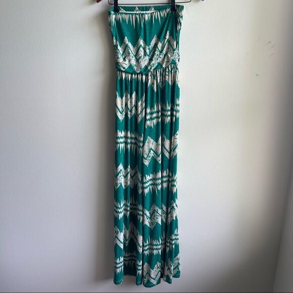 Peach Love Cream California Patterned Strapless Jumpsuit - Picture 3 of 4